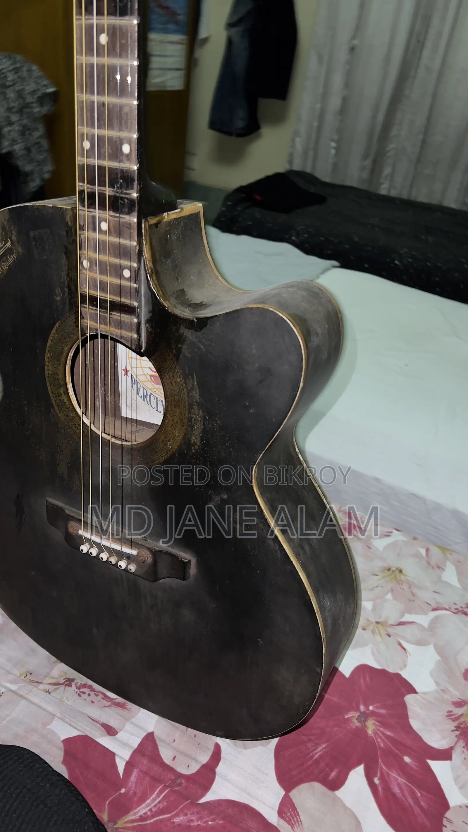 অরিজিনাল ইন্ডিয়ান সিগনেচার অ্যাকোস্টিক গিটার - কালো