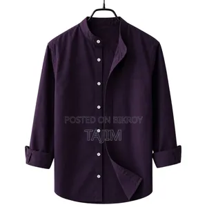 Premium Quality Solid Band Collar Long Sleeve Shirt