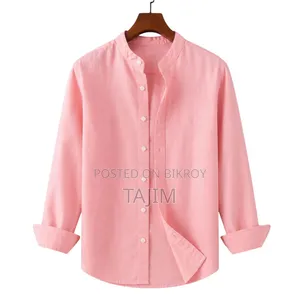 Premium Quality Solid Band Collar Long Sleeve Shirt
