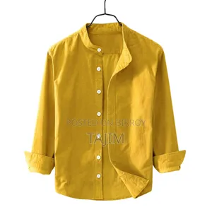 Premium Quality Solid Band Collar Long Sleeve Shirt