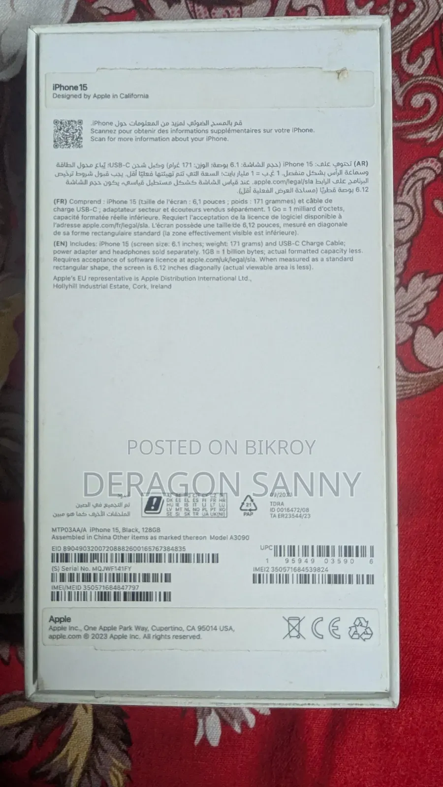 Apple iPhone 15 128 GB Black