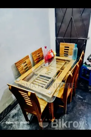 চিটাগং সেগুন কাঠের ডাইনিং টেবিল চেয়ার