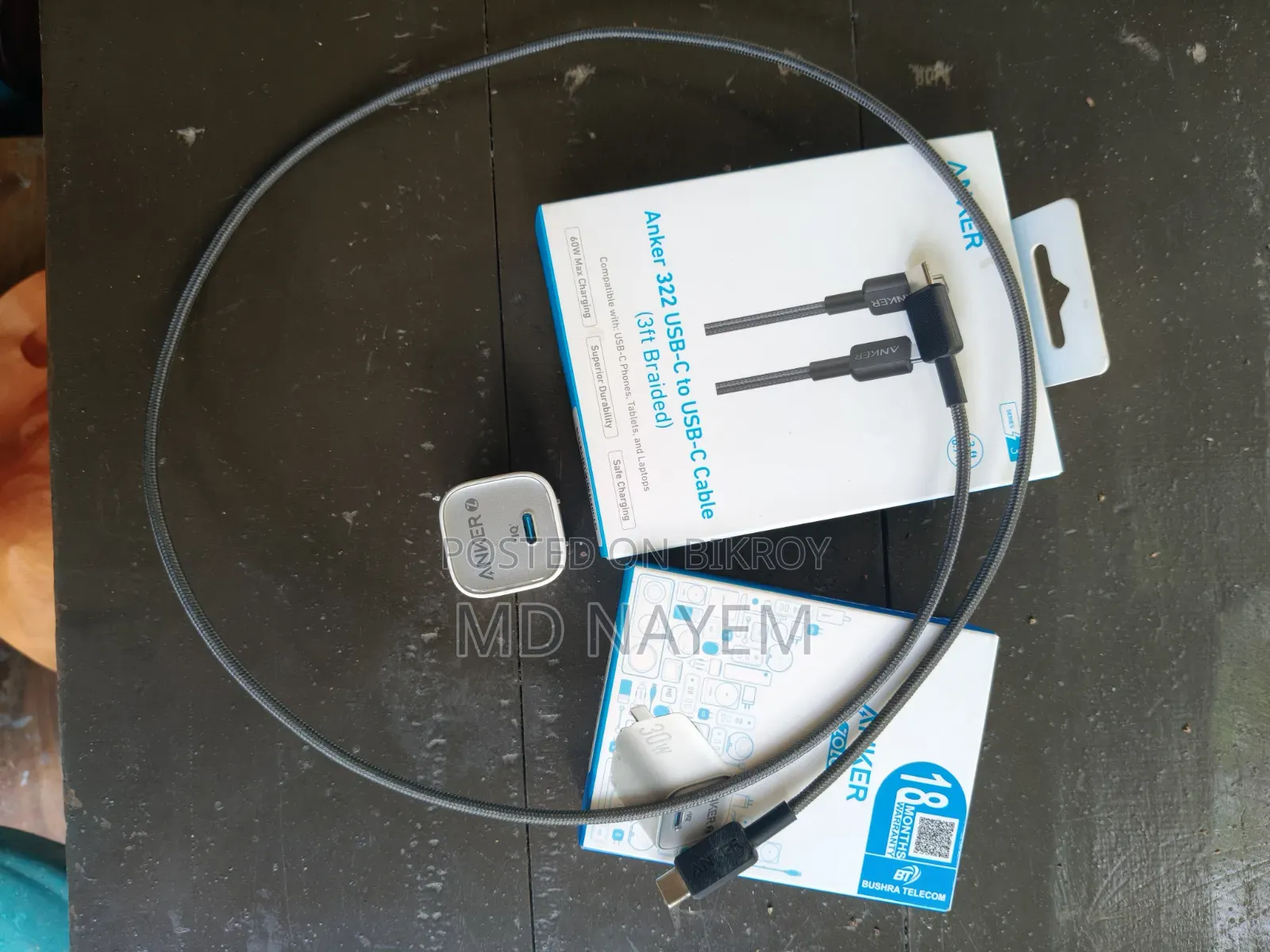 Anker Zolo 30W Fast Charger + Anker 322 USB-C Cable (Fresh Condition)