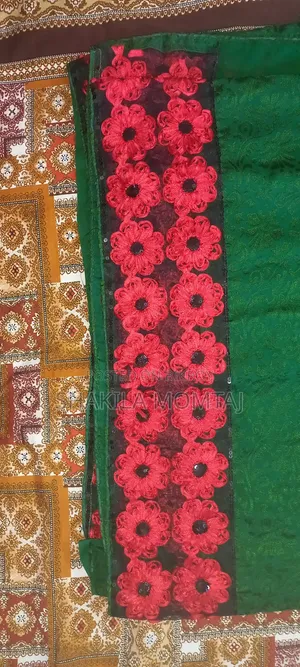 Green and Red Colour Sari