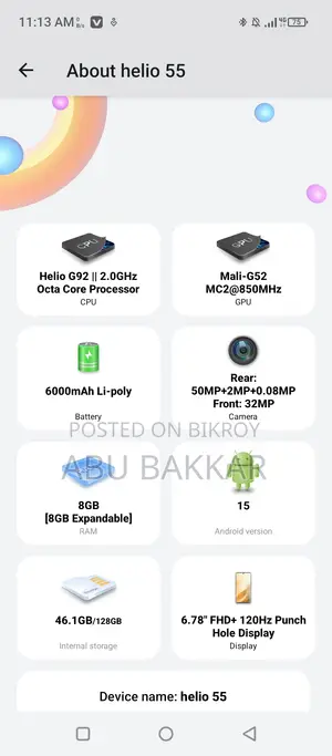 Helio 55 128 GB Black