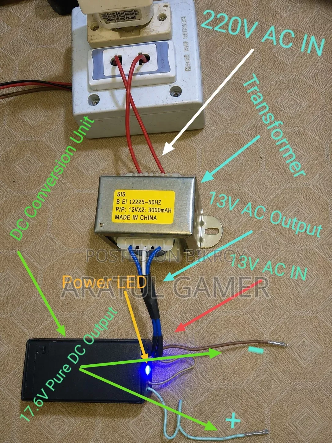 Handmade 12v/3A (3000mA) Power Supply Unit for Sale!
