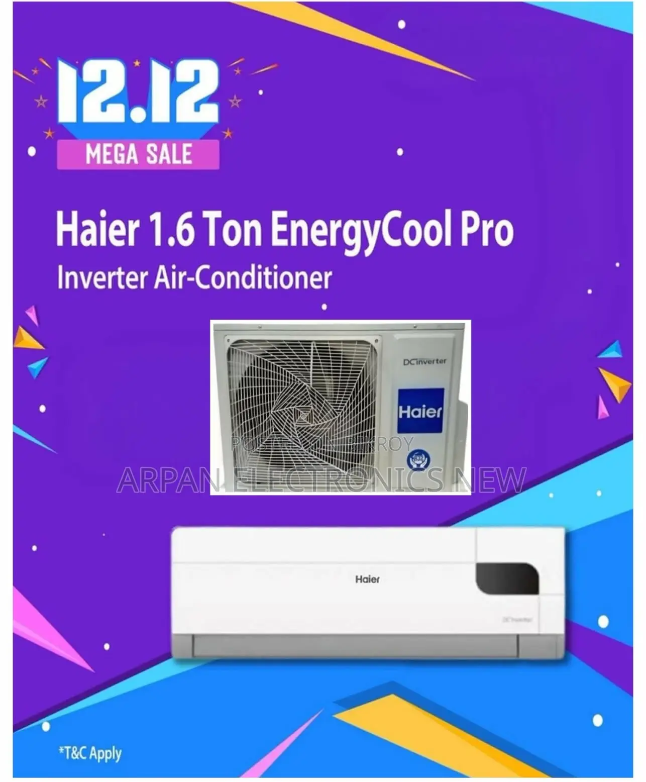 Haier 1.6 Ton Pro DC Inverter AC (HSU-19EnergyCool) : Warranty 12 Years