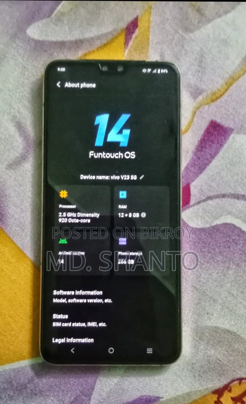 Vivo V23 256 GB Gold