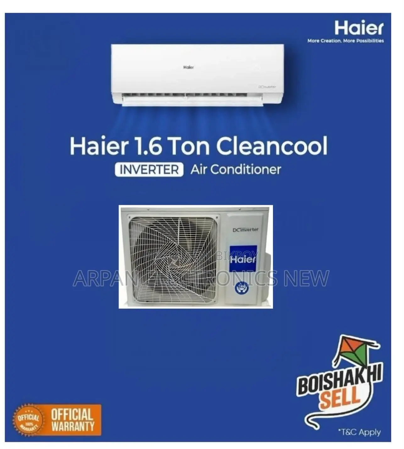[HSU-19CleanCool(INV)(Pro)] Haier 1.6 Ton AC DC Inverter