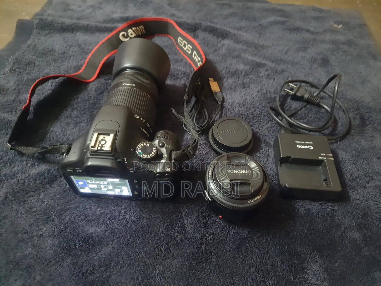 Canon 550d Camera 55-250zoom Lens and 50mm Prime Lens