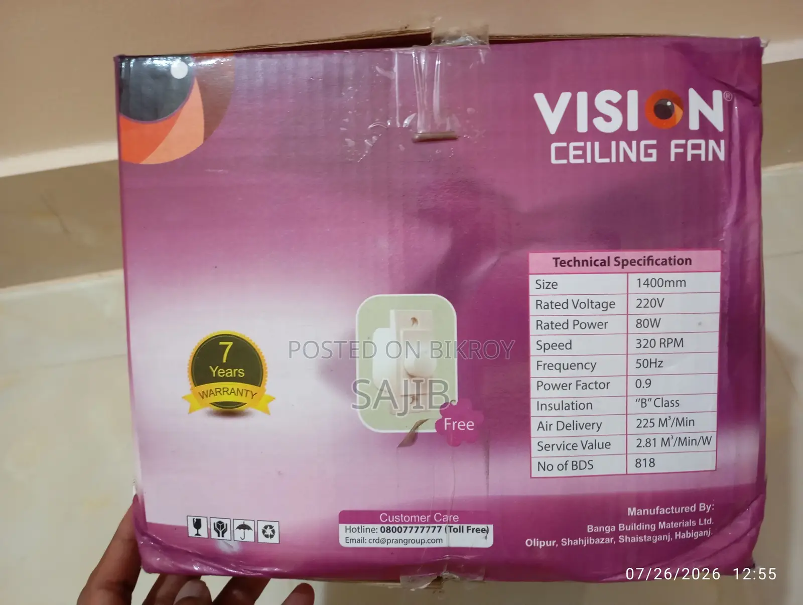 Vision New Fan, Only 3 Days Used