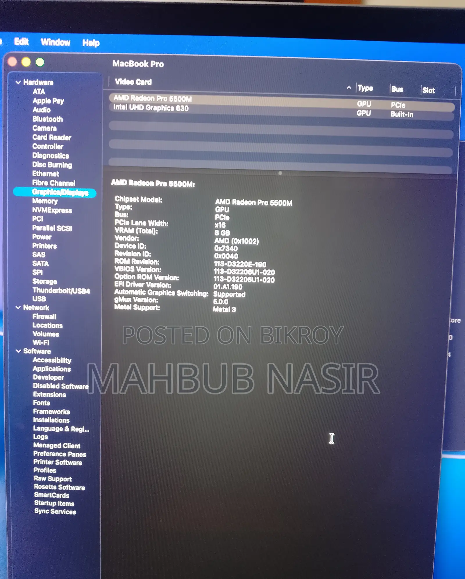 Laptop Apple MacBook Pro 2019 32GB Intel Core i9 SSD 1TB