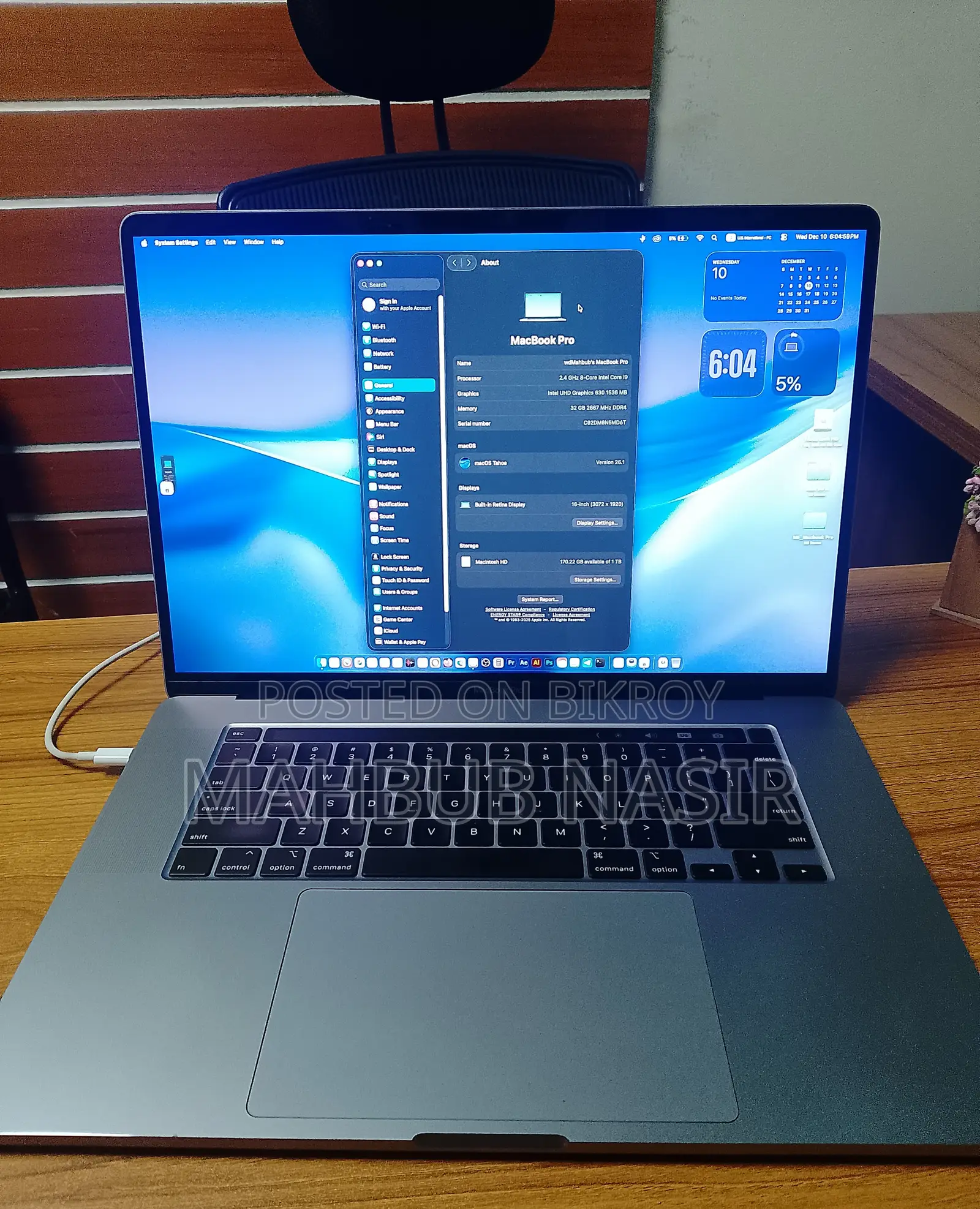 Laptop Apple MacBook Pro 2019 32GB Intel Core i9 SSD 1TB