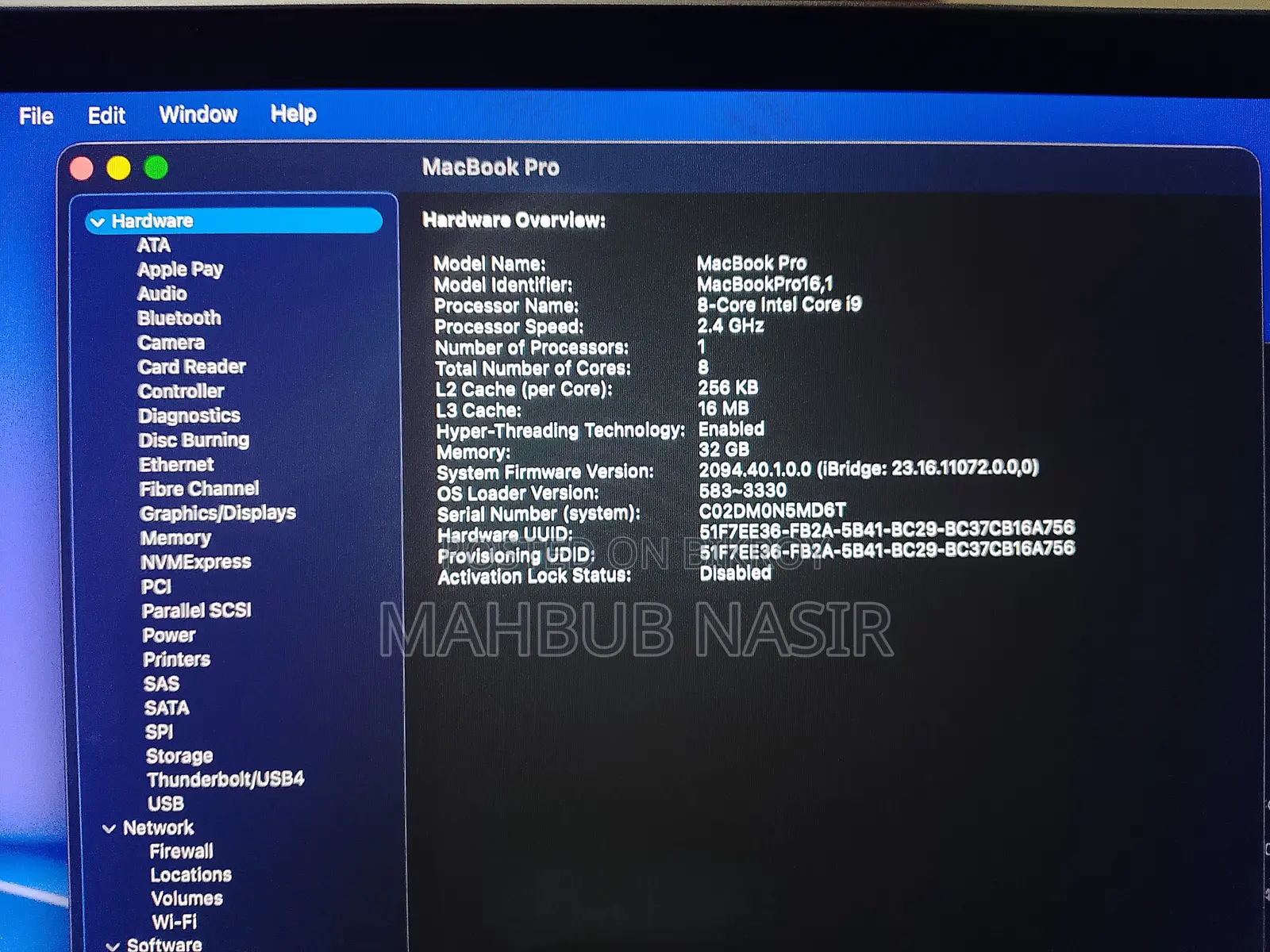 Laptop Apple MacBook Pro 2019 32GB Intel Core i9 SSD 1TB