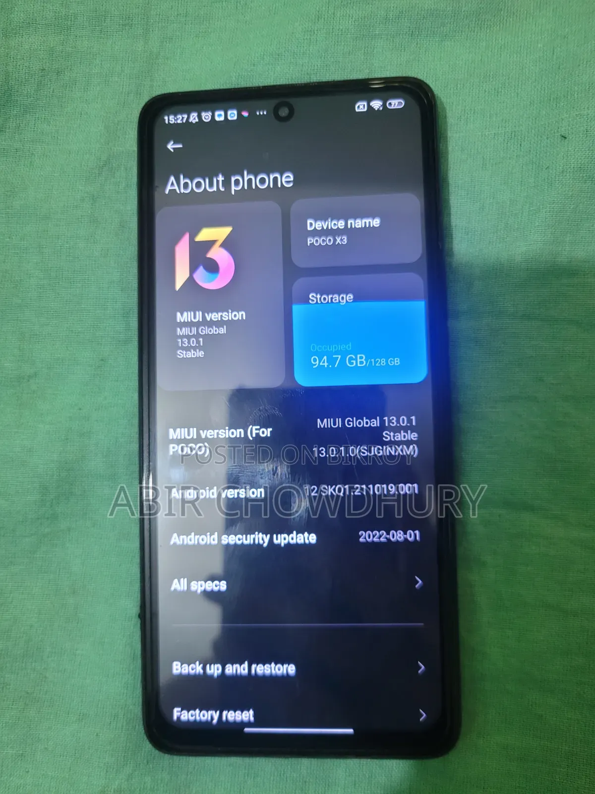 Xiaomi Poco X3 128 GB Blue