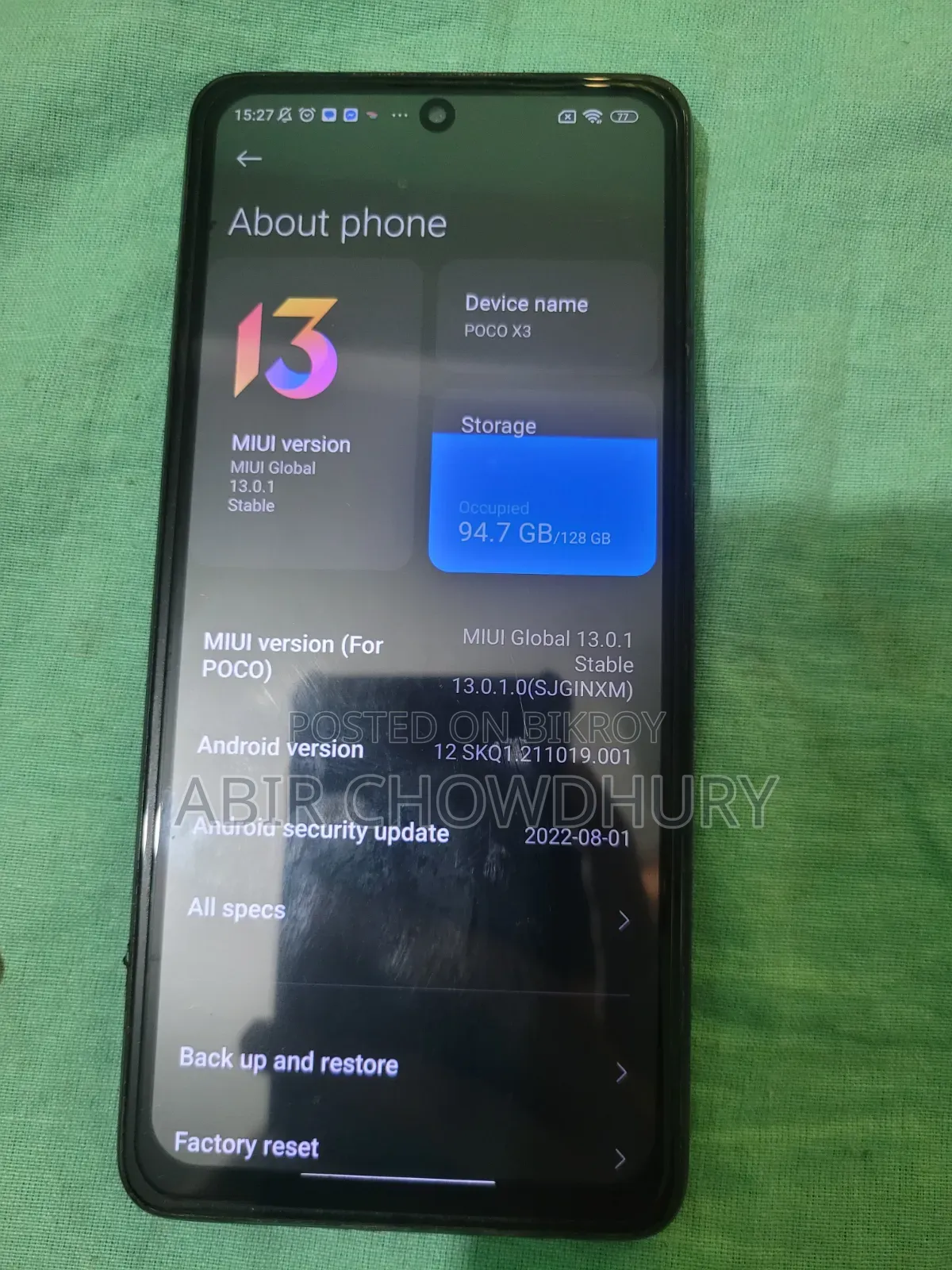 Xiaomi Poco X3 128 GB Blue