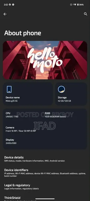 New Motorola Moto G35 128 GB Green