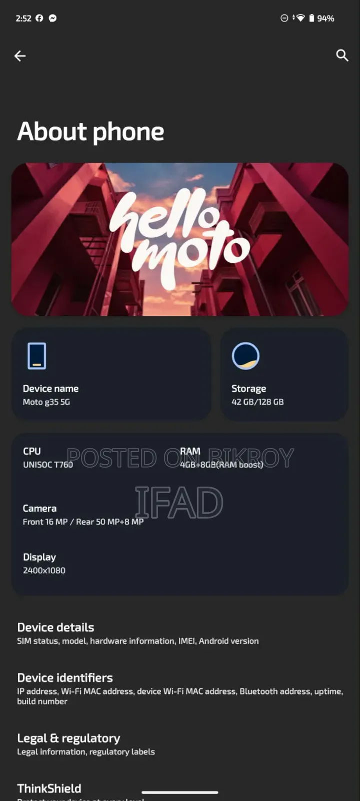 New Motorola Moto G35 128 GB Green