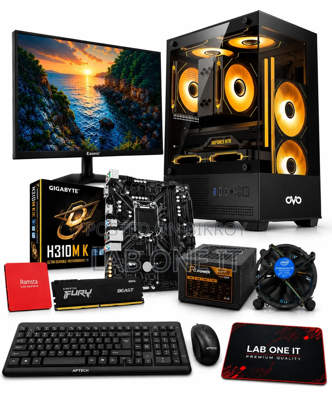 New Desktop Computer Gigabyte 8GB RAM Intel Processor 256GB SSD