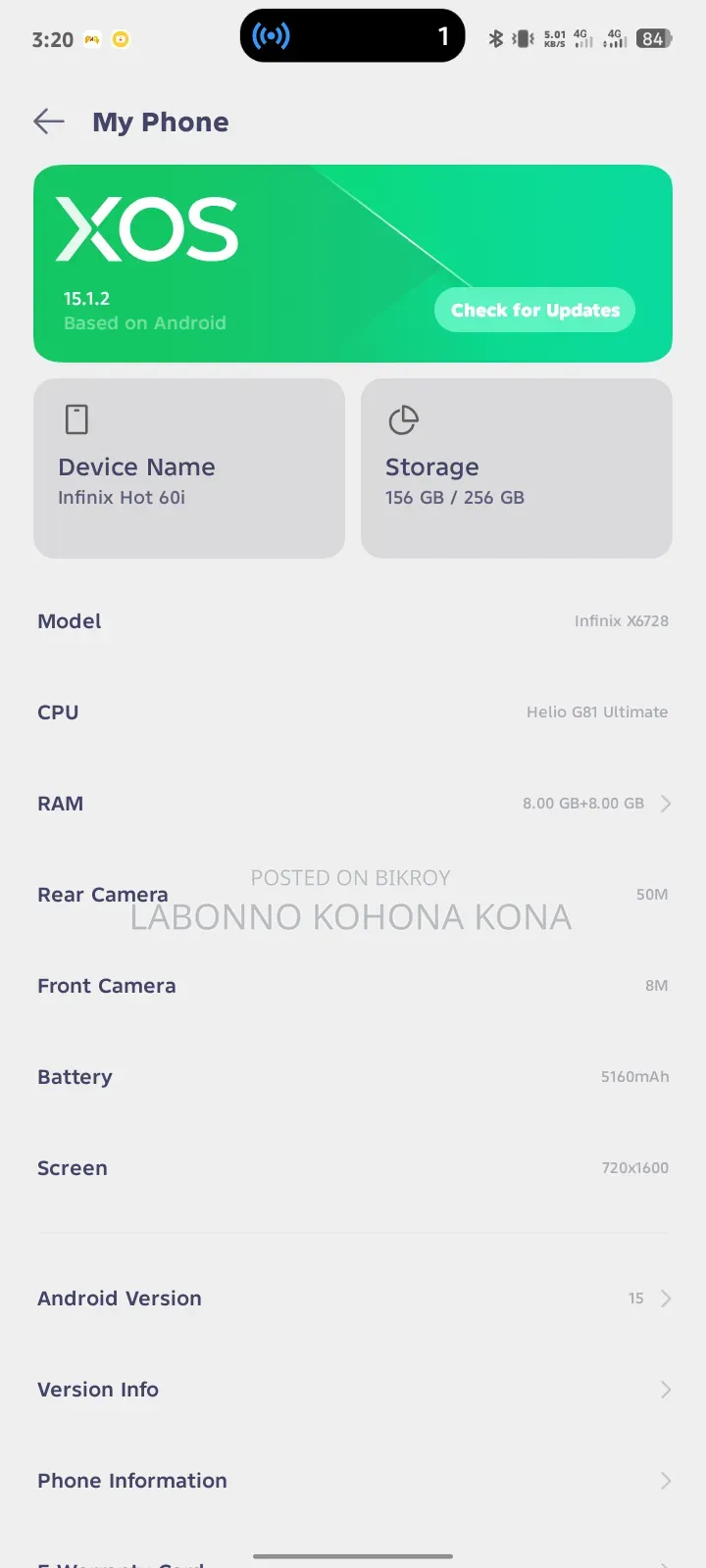 Infinix Hot 60i 256 GB Black