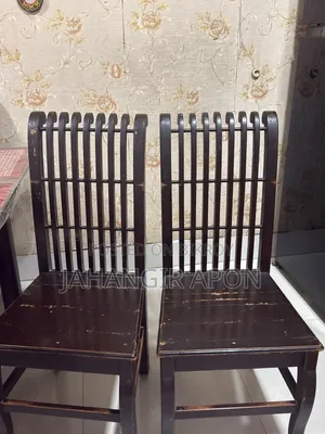 সেগুন কাঠের ডাইনিং টেবিল সেট গ্লাস টপ সহ – ৬ চেয়ার
