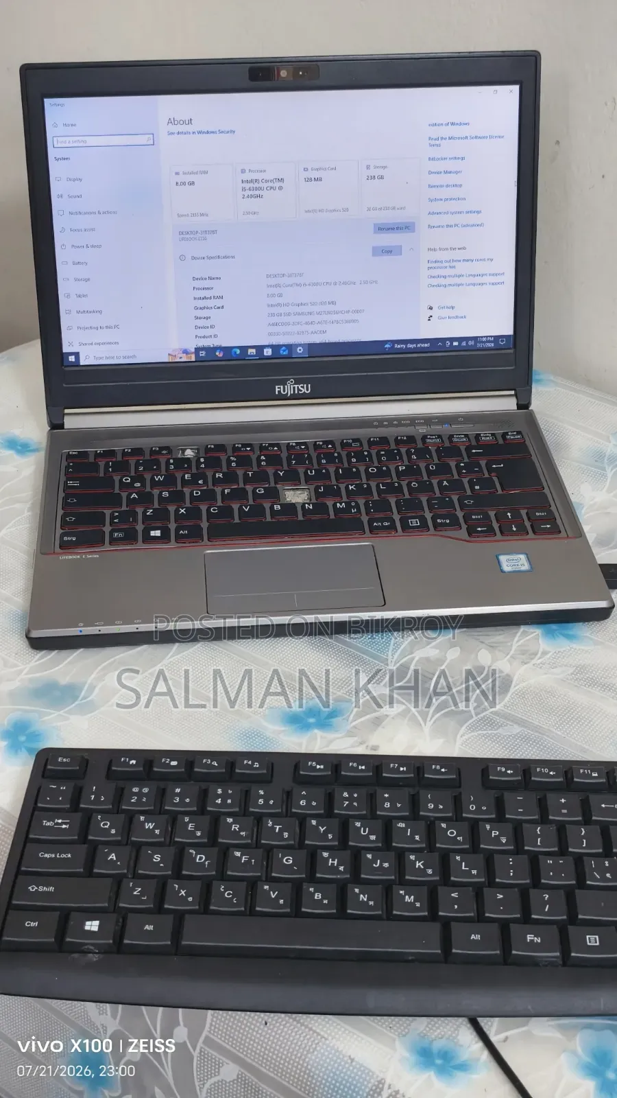 Laptop Fujitsu Lifebook E746 8GB Intel Core i5 SSD 256GB