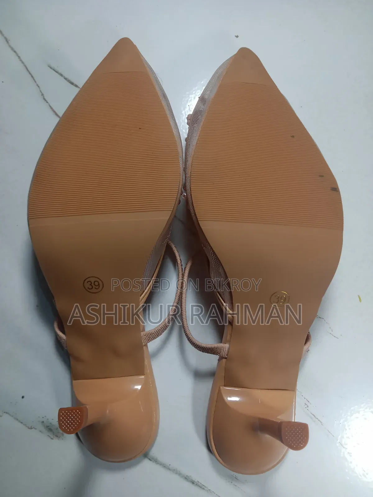 Zara Embroidered Mesh Slingback Flat Shoes
