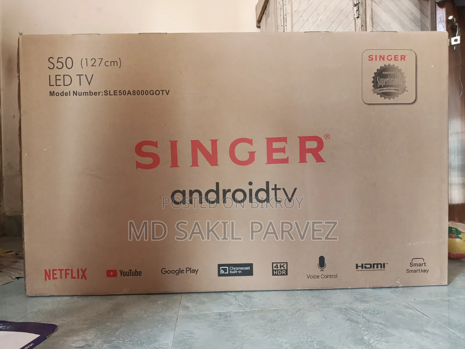 SINGER 50" 4K Google Android Voice Control Smart TV