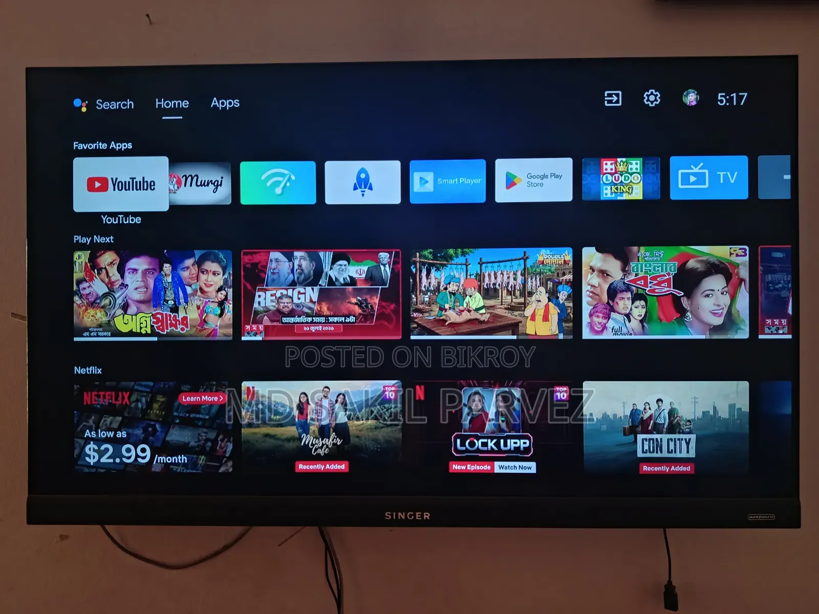 SINGER 50" 4K Google Android Voice Control Smart TV