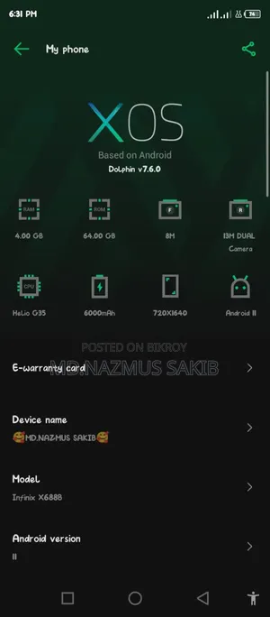 Infinix Hot 10 Play 64 GB Blue