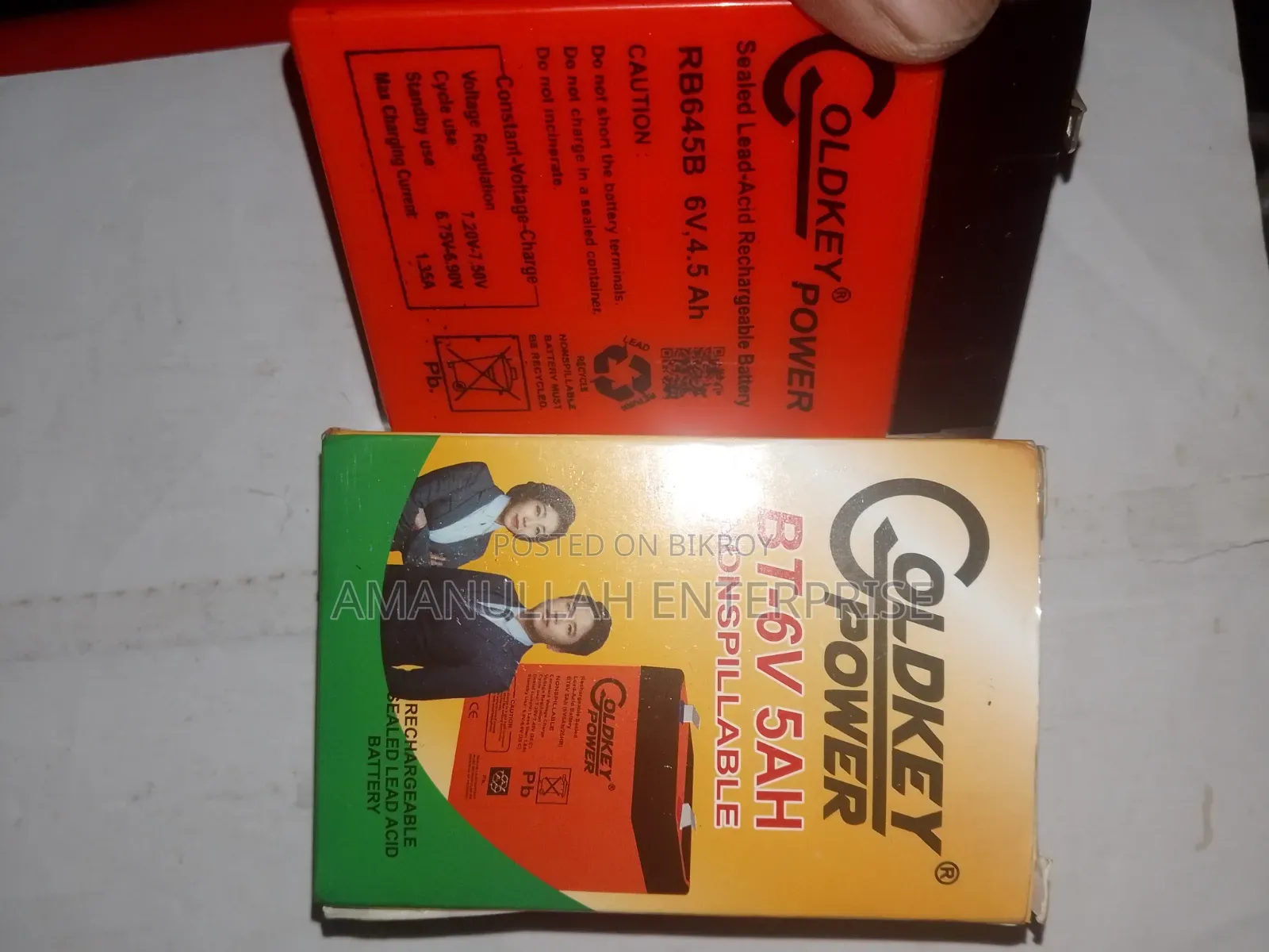 GOLDKEY POWER 6V 4.5Ah Rechargeable Sealed Lead-Acid Battery.