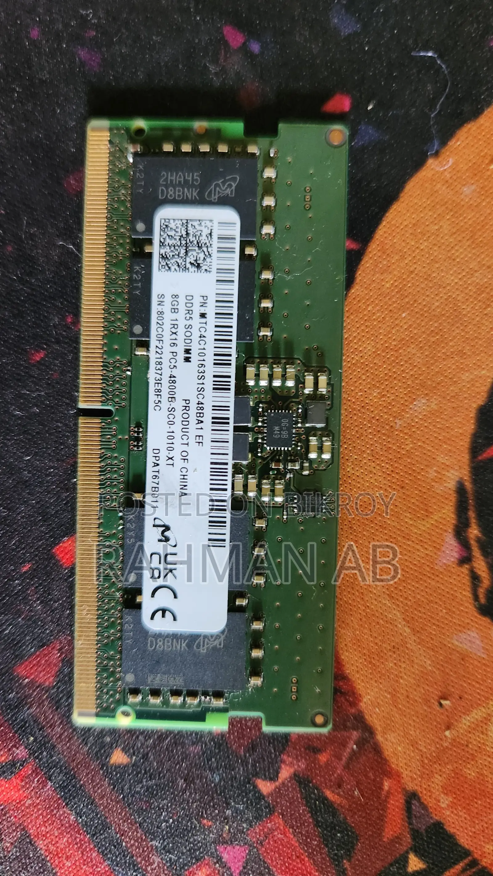 DDR5 8GB 4800mt/S Laptop Ram