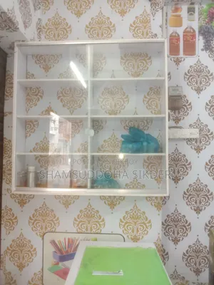 2 Wall Glass Racks and 1 Fruit Shelf for Sale