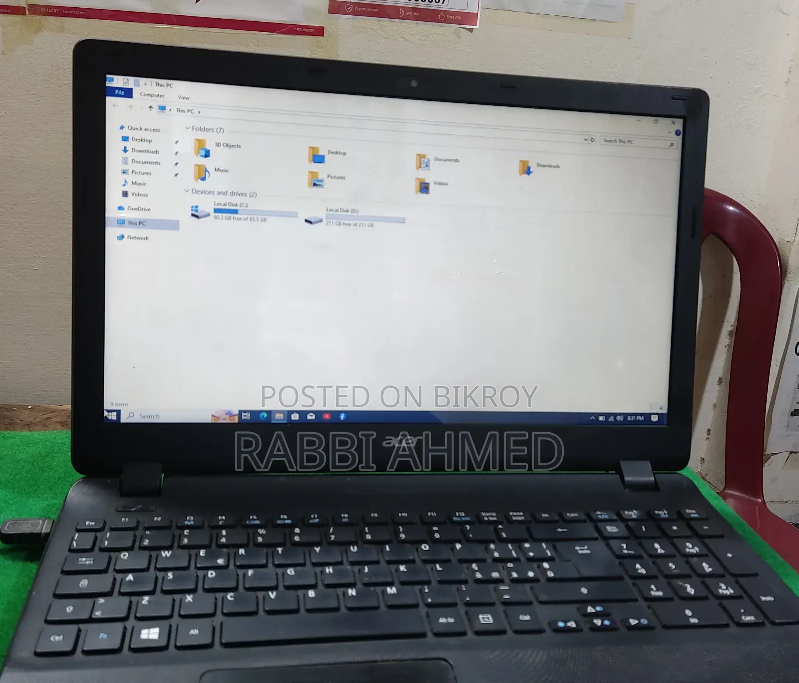 Laptop Acer 4GB Intel Celeron HDD 32GB