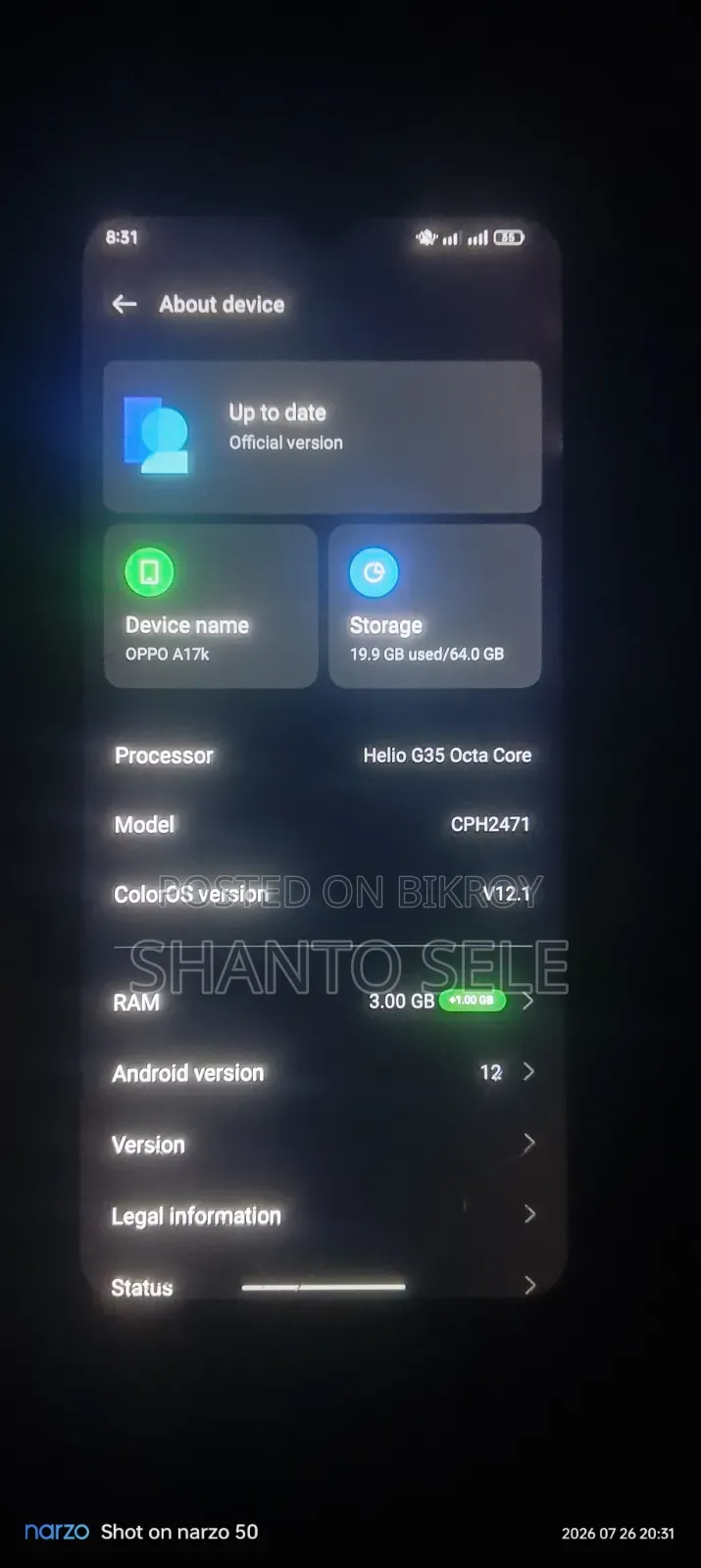 Oppo A17K 64 GB Blue