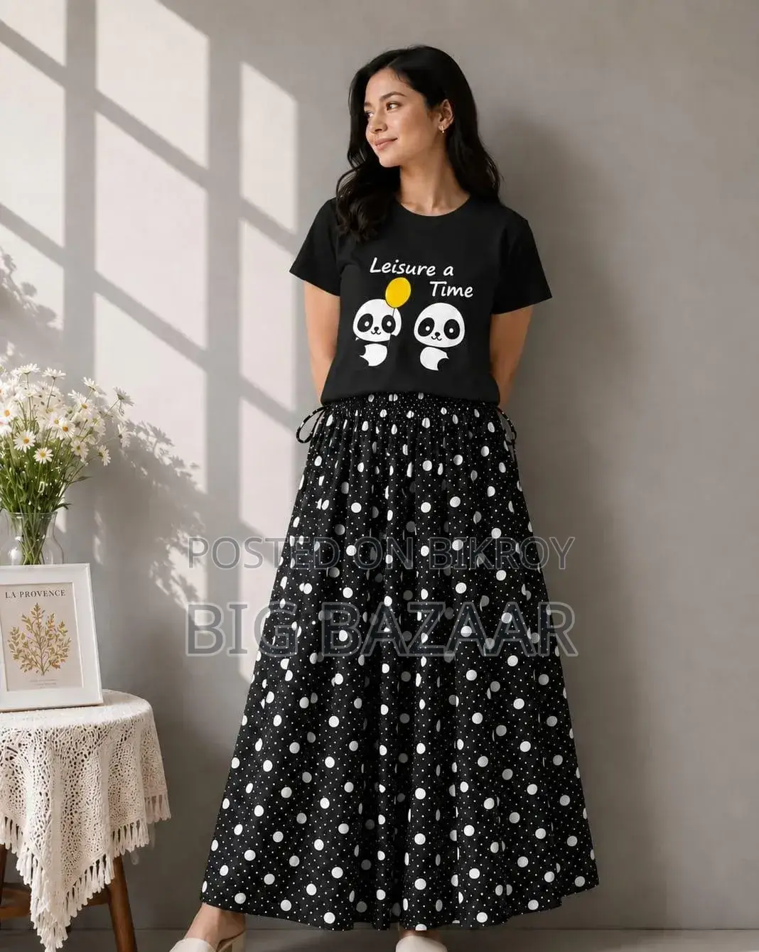 Girls Linen Skirt and Tshirt Set