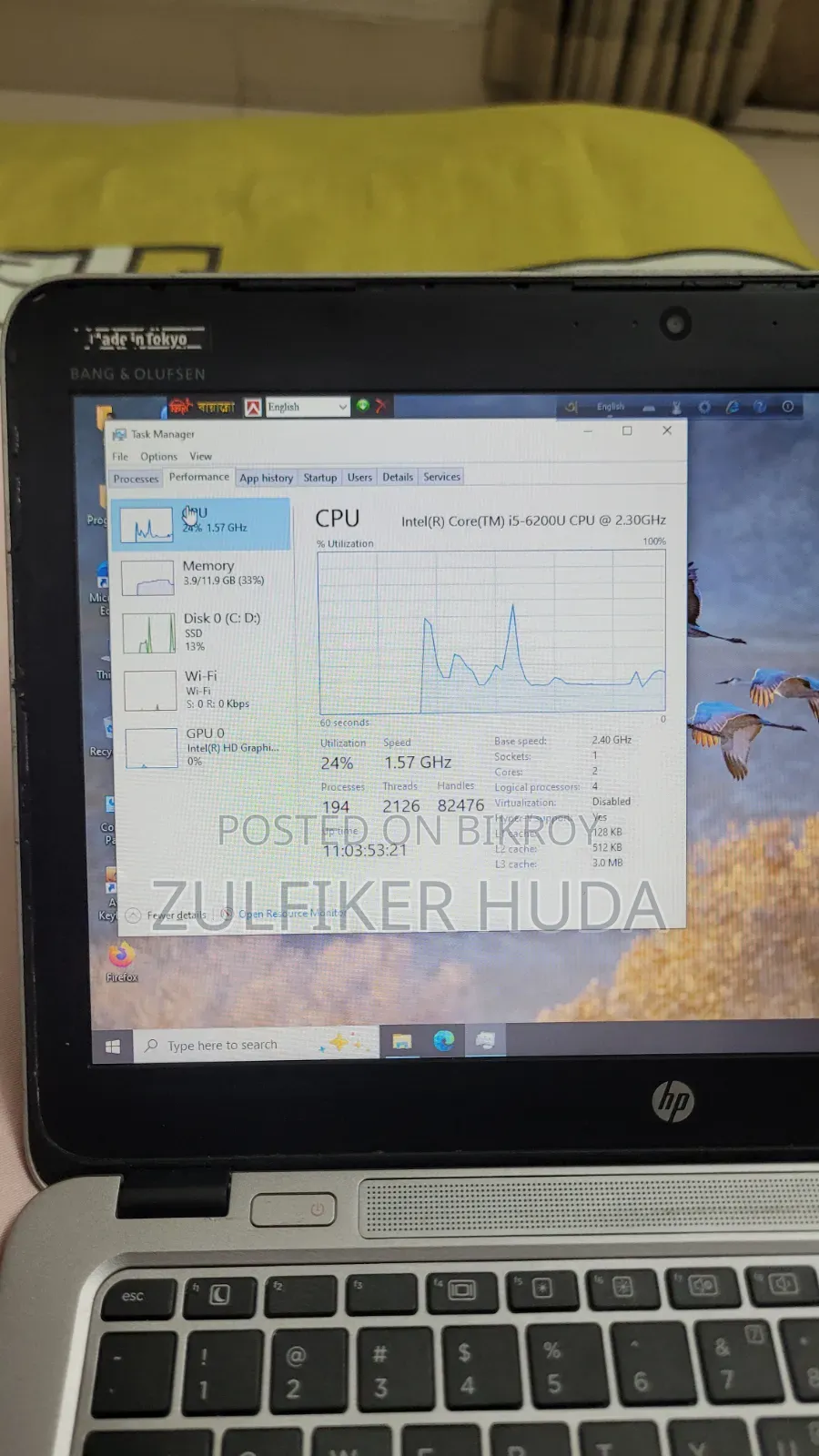 Laptop HP EliteBook 820 G3 12GB Intel Core I5 SSD 256GB