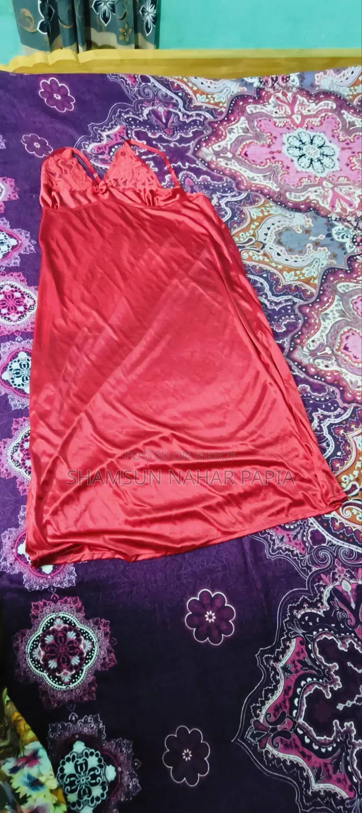 Premium Red Satin Nightwear / Nighty Set