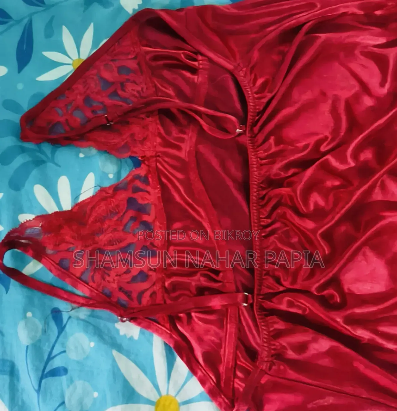 Premium Red Satin Nightwear / Nighty Set