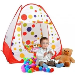 Tent House with 50 Plastic Balls | Foldable Indoor-Outdoor for Kids