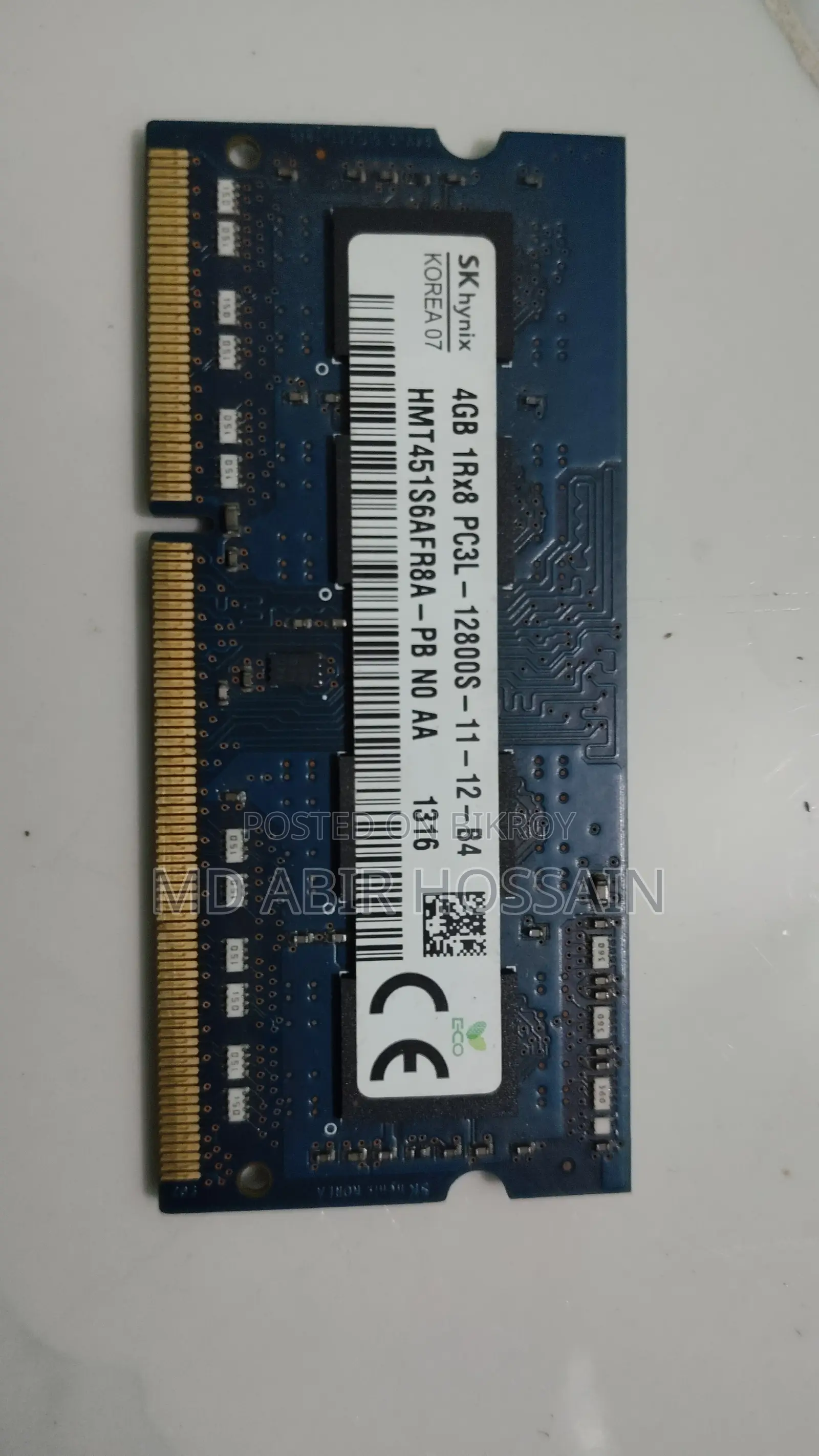 DDR3L Laptop Ram 1600 MHz 4GB×2