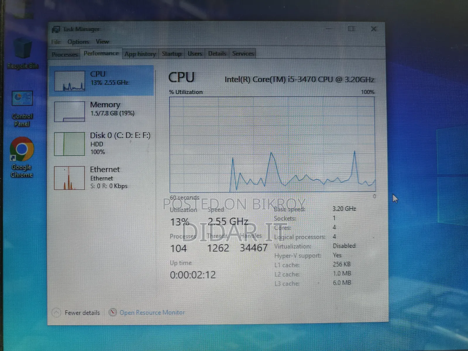 Desktop Computer Lenovo 8GB Intel Core I5 HDD 500GB