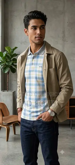 Premium Checkered Polo T-Shirt (Classic Checkered Polo T-Shirt)