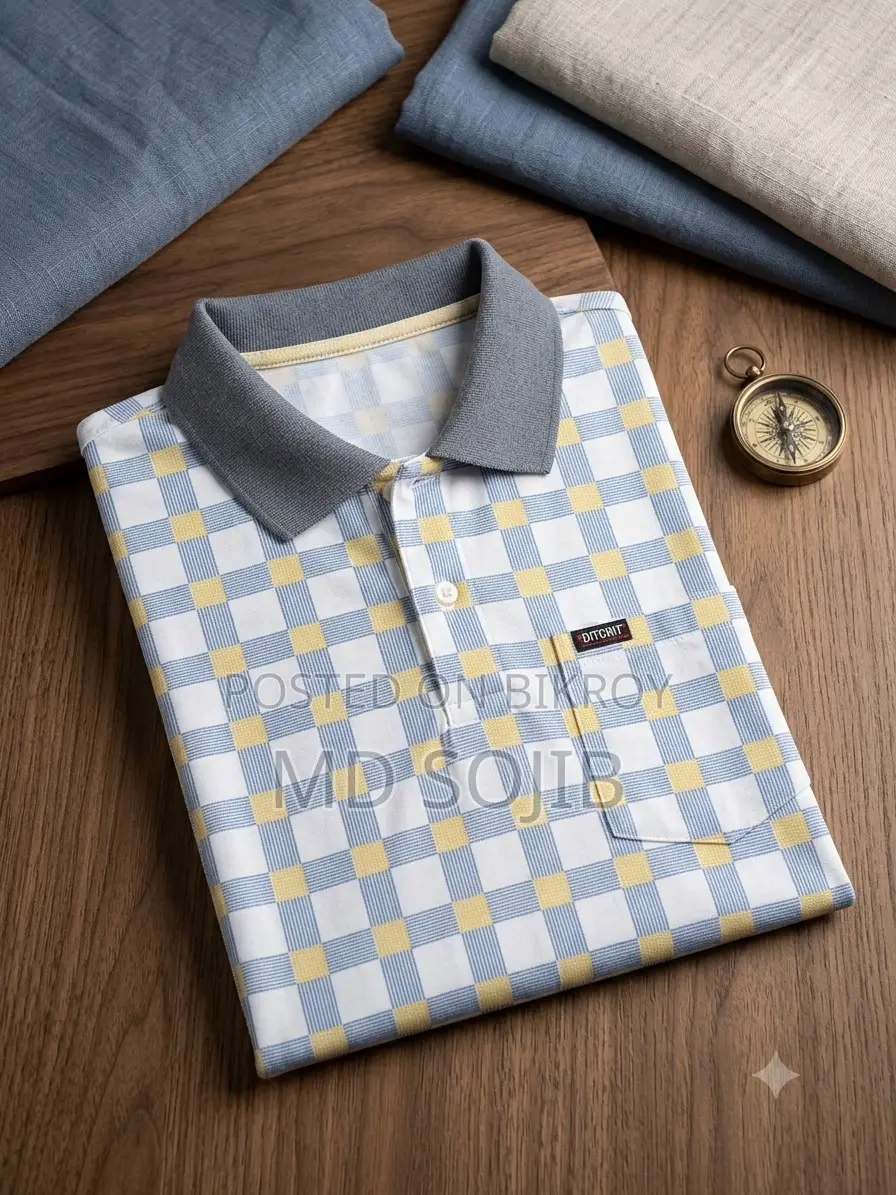 Premium Checkered Polo T-Shirt (Classic Checkered Polo T-Shirt)