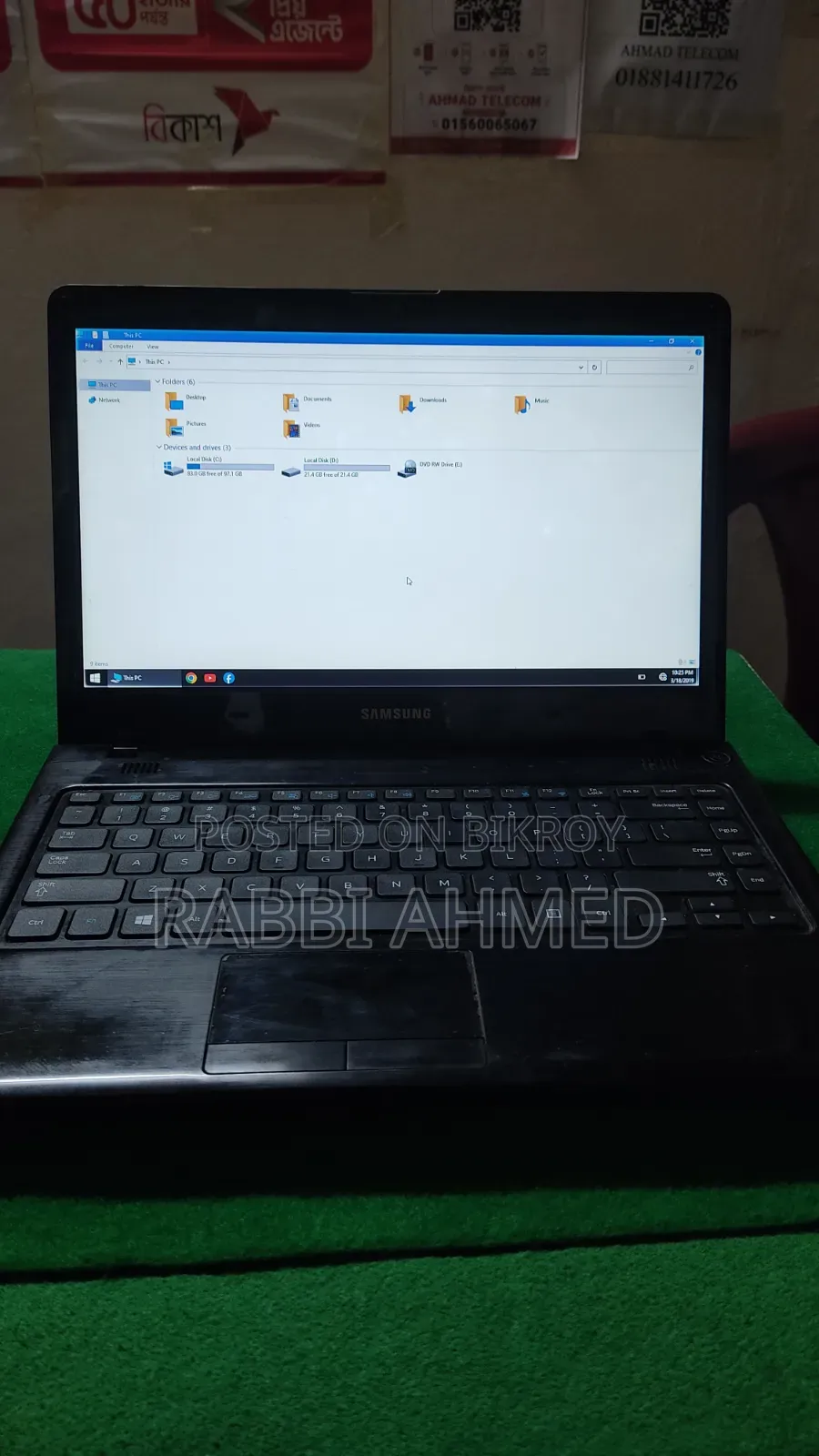 Laptop Samsung 4GB Intel Pentium SSD 128GB