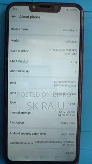 Honor Play 64 GB Black
