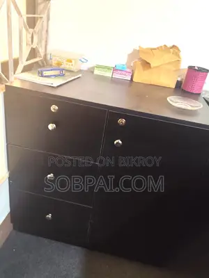 Premium Black Office Side Cabinet With Drawers Lock (2.6' X 1.6')