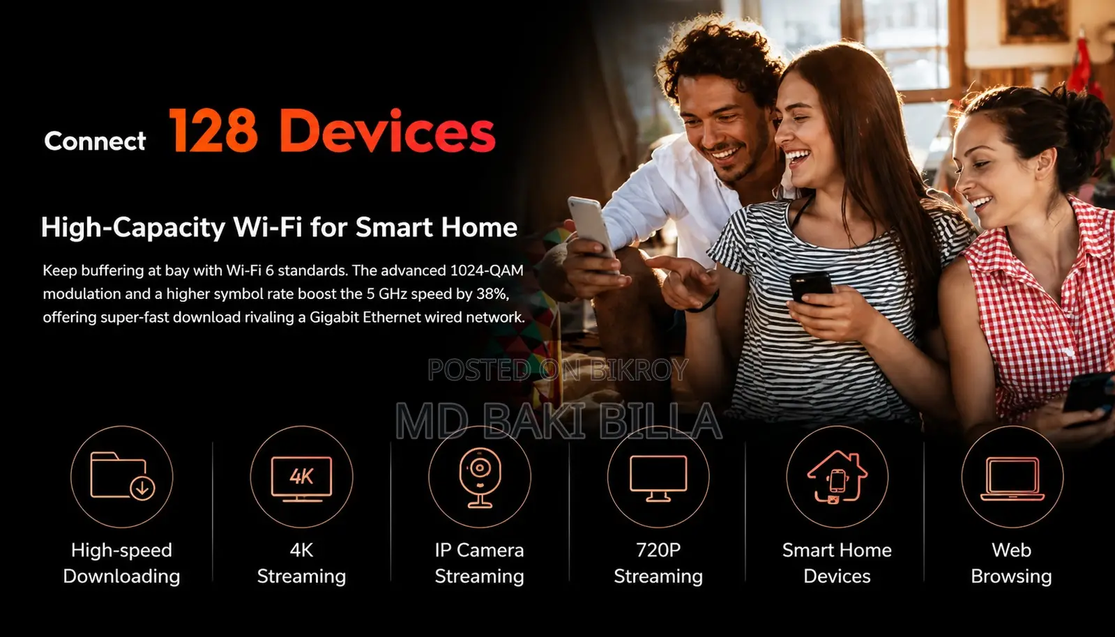 Cudy WR1500 1.0 AX1500 MBPS Gigabit Dual-Band Mesh Wi-Fi 6 Router