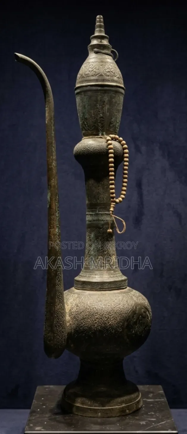 এন্টিক পিতলের নকশাদার আফতাবা/সুরাহী/আর্ট জগ(Antique Engraved Aftaba)