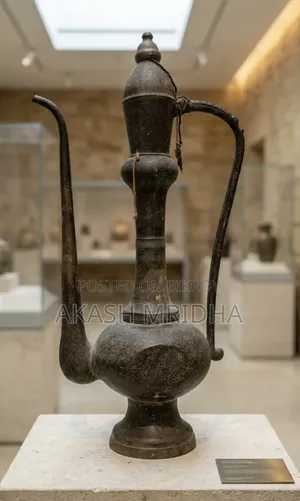 এন্টিক পিতলের নকশাদার আফতাবা/সুরাহী/আর্ট জগ(Antique Engraved Aftaba)